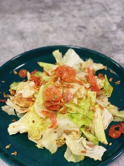 Stir fried Cabbage with fish sauce